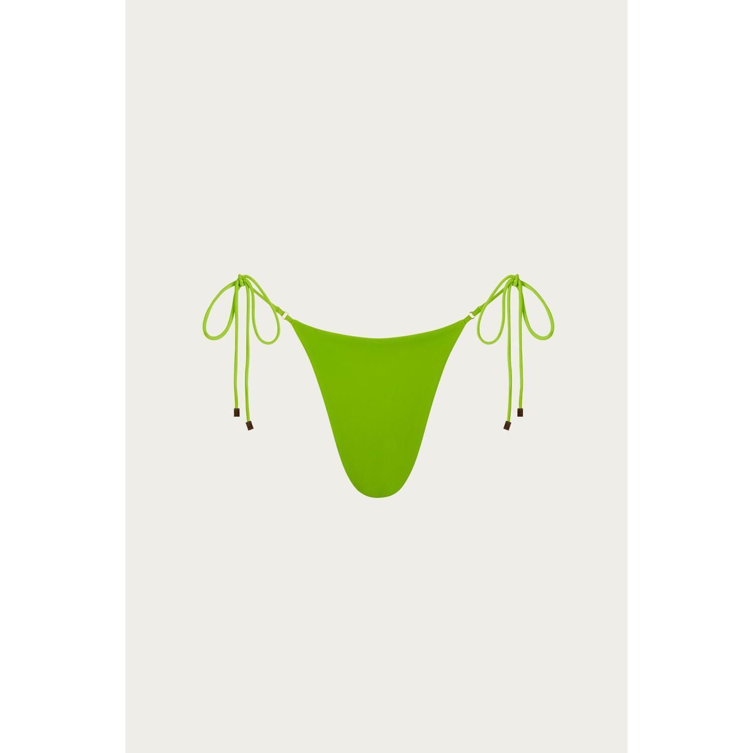 New Nomad Tribe Swim Diana String Bikini Bottoms In Mineral Green